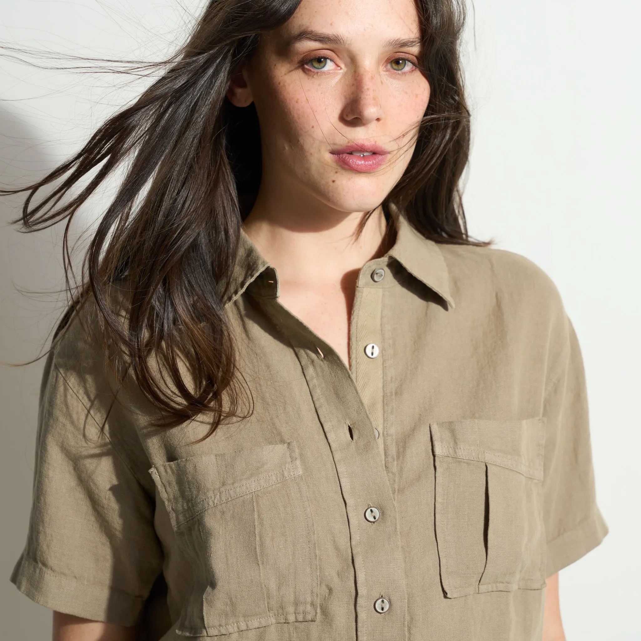 Sloane Short Sleeve Linen Blouse sold by rowan product image thumbnail 2