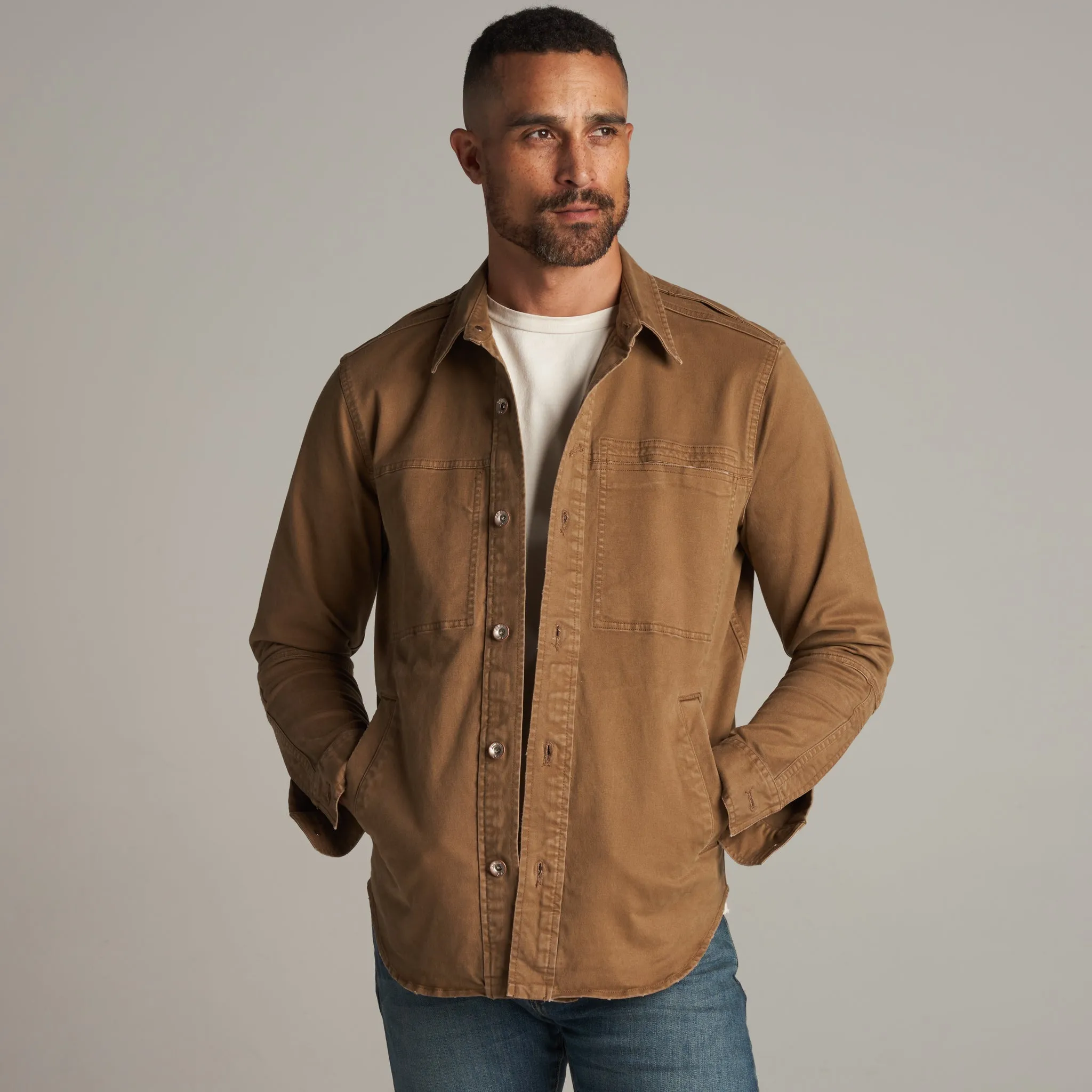 Orion Mid-Century Twill Shirt Jacket sold by rowan