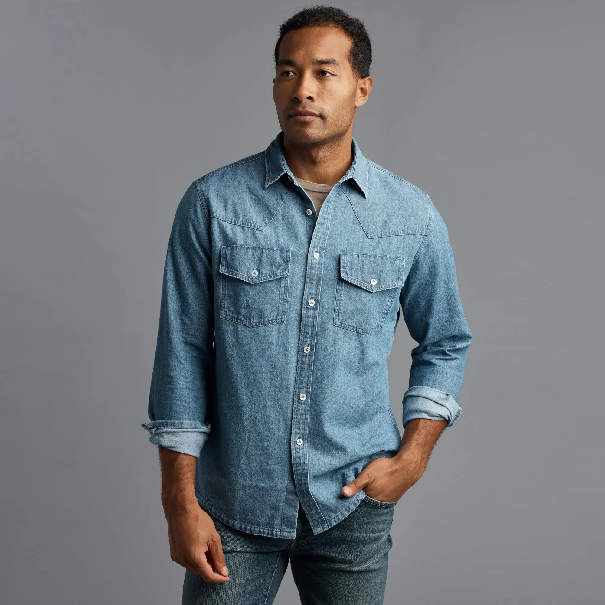 Abilene Long Sleeve Denim Shirt sold by rowan product image thumbnail 2