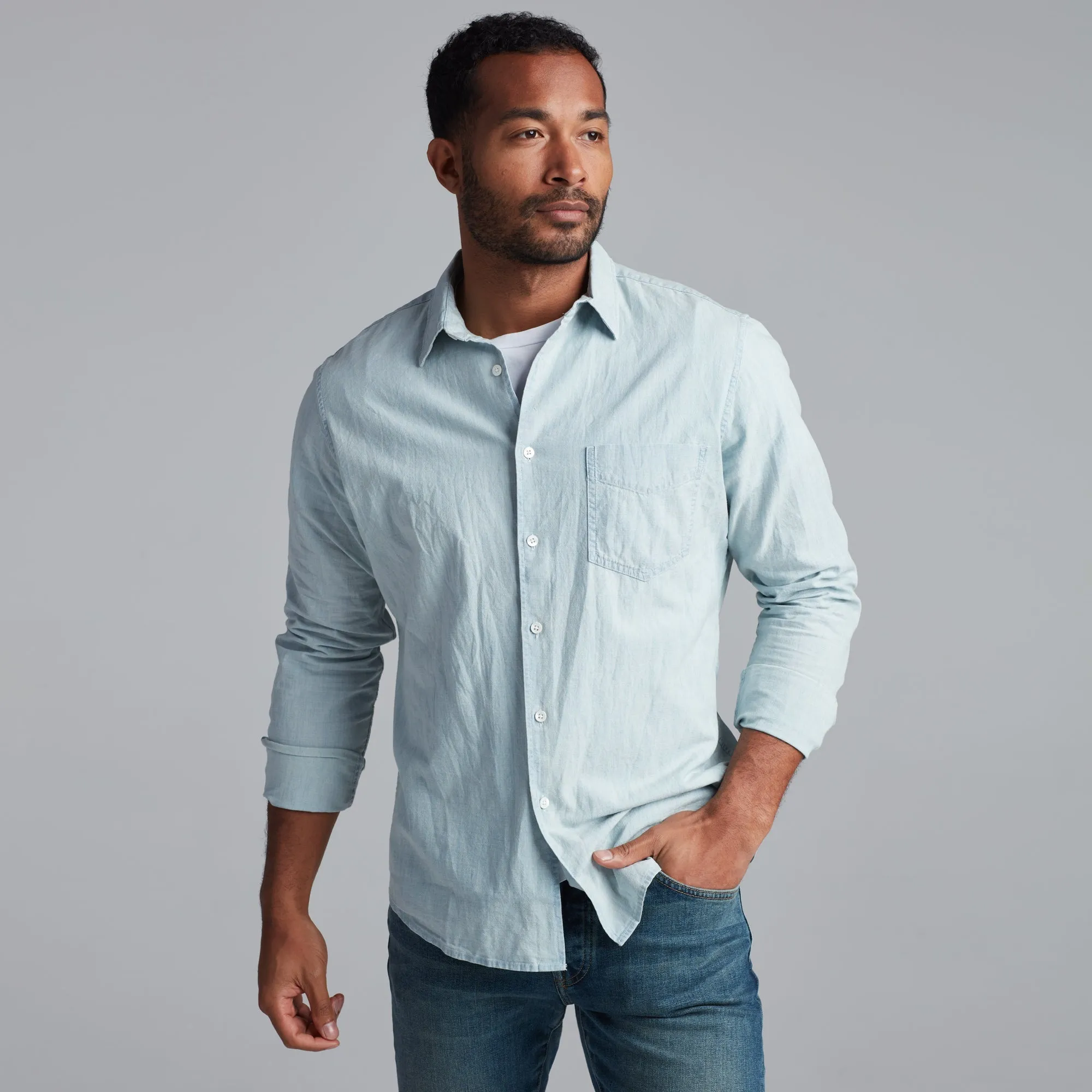 Pecos Chambray Shirt sold by rowan