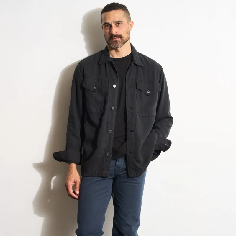 San Angelo Draped Denim Twill Jacket made by rowan