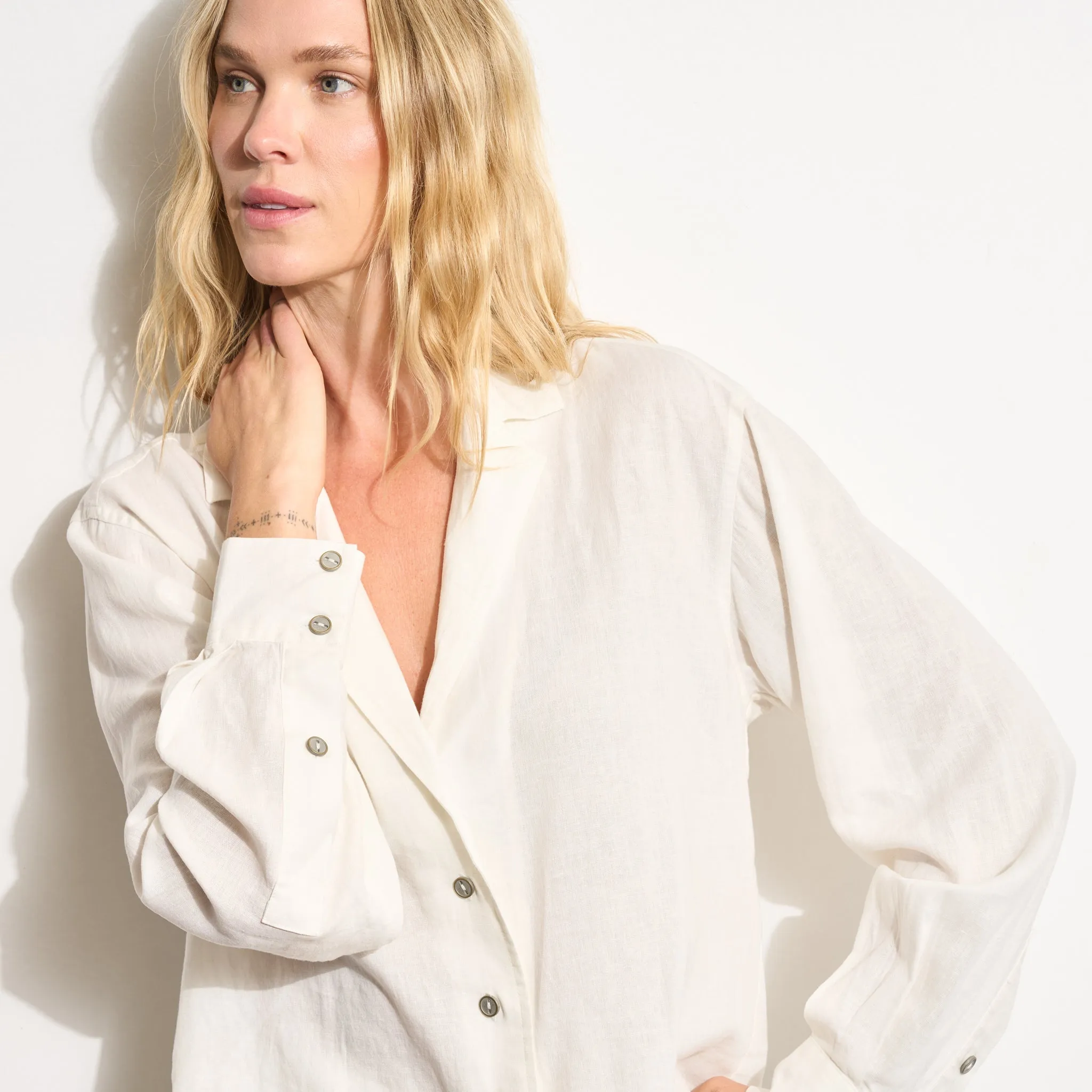 Hazel Long Sleeve Linen Camp Shirt sold by rowan product image thumbnail 3