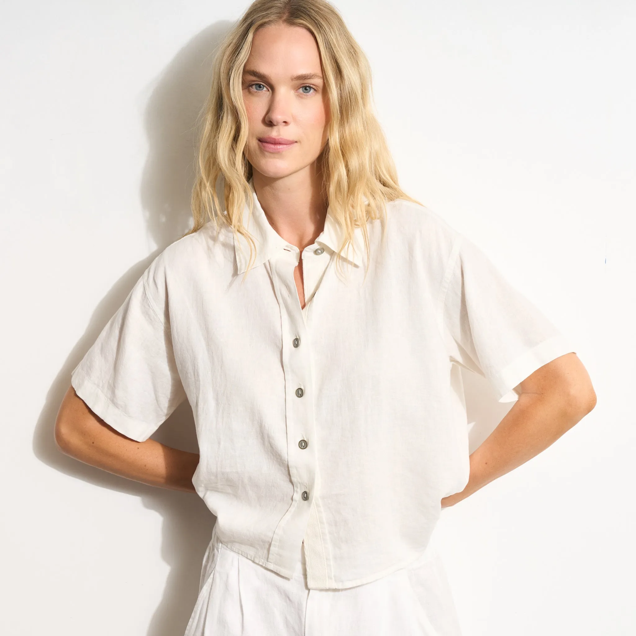 Violet Short Sleeve Linen Shirt sold by rowan product image thumbnail 3