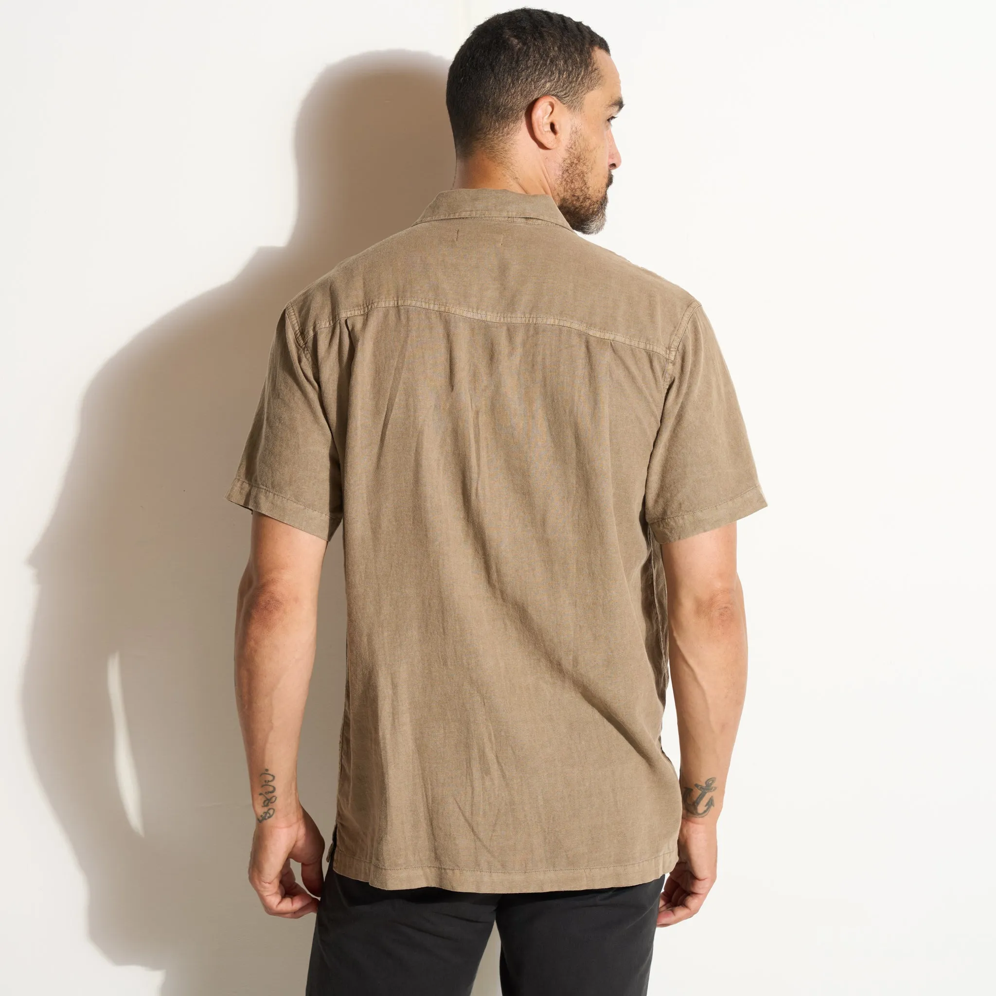 Zion Linen Tabby Weave Camp Shirt sold by rowan product image thumbnail 4
