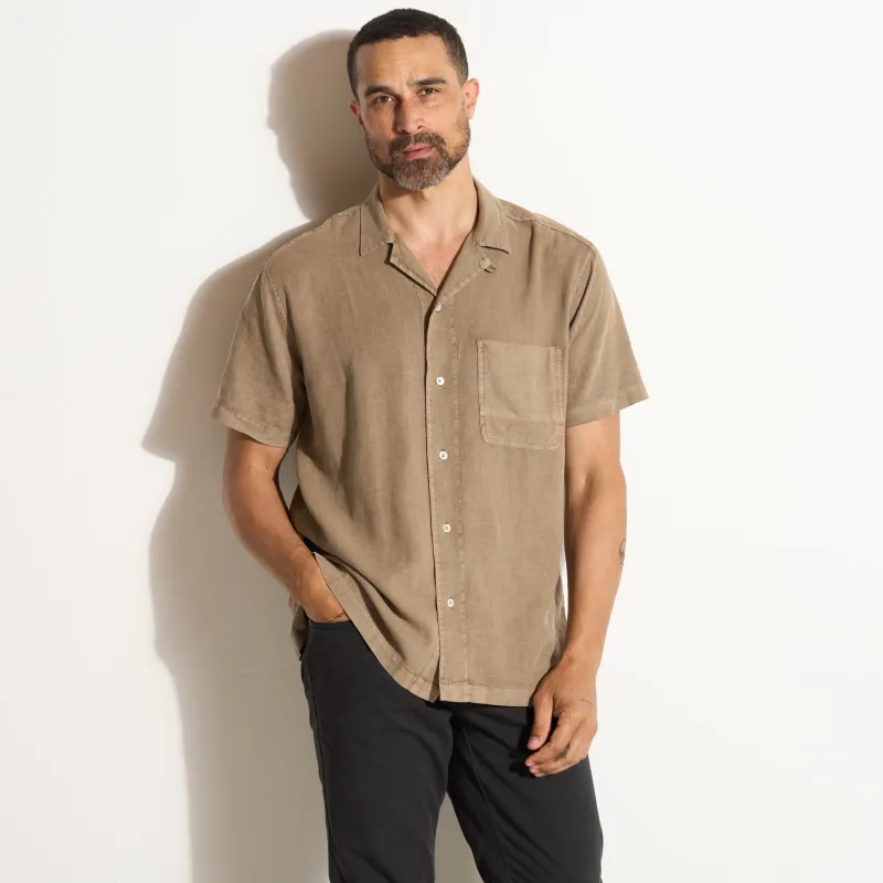Zion Linen Tabby Weave Camp Shirt made by rowan