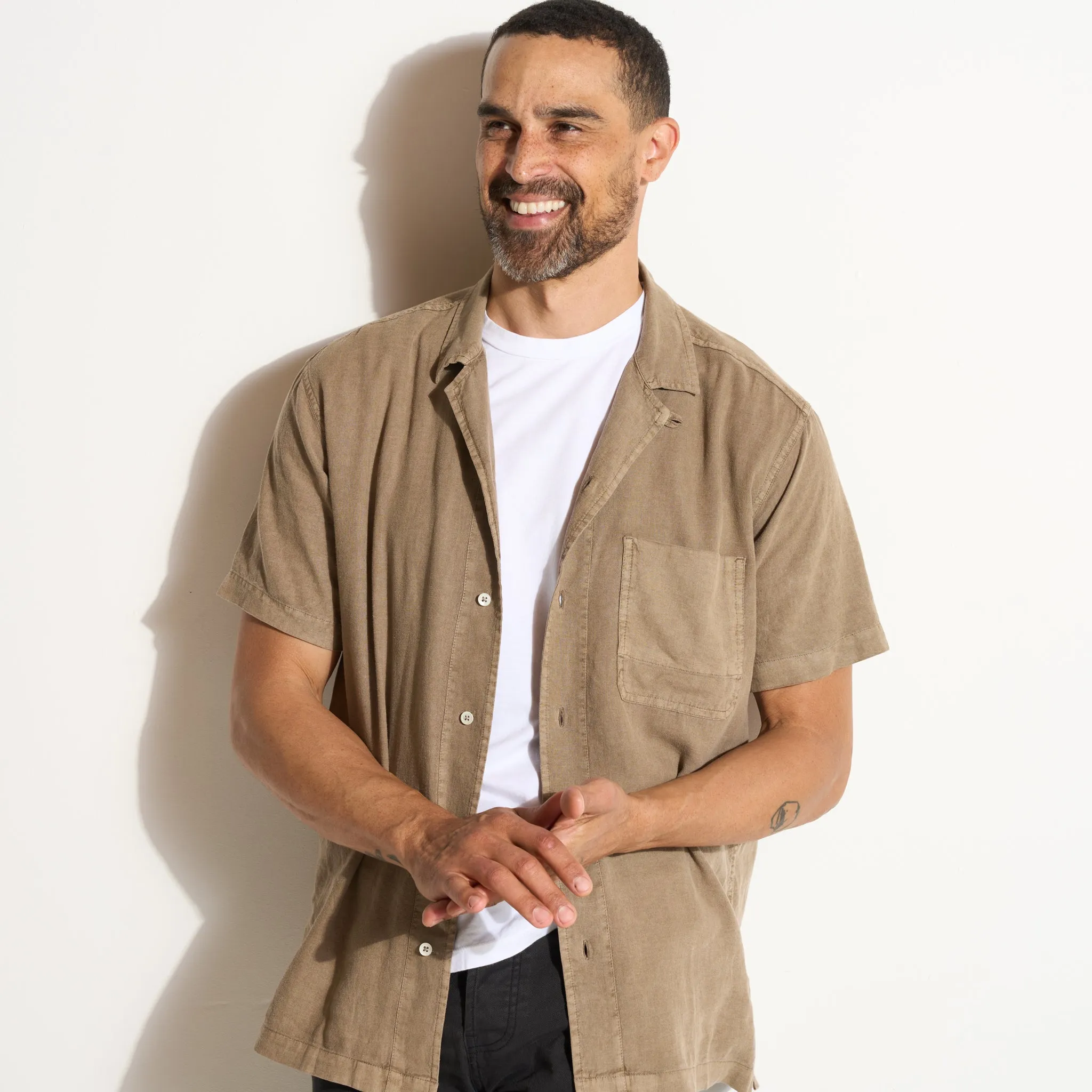 Zion Linen Tabby Weave Camp Shirt sold by rowan product image thumbnail 3