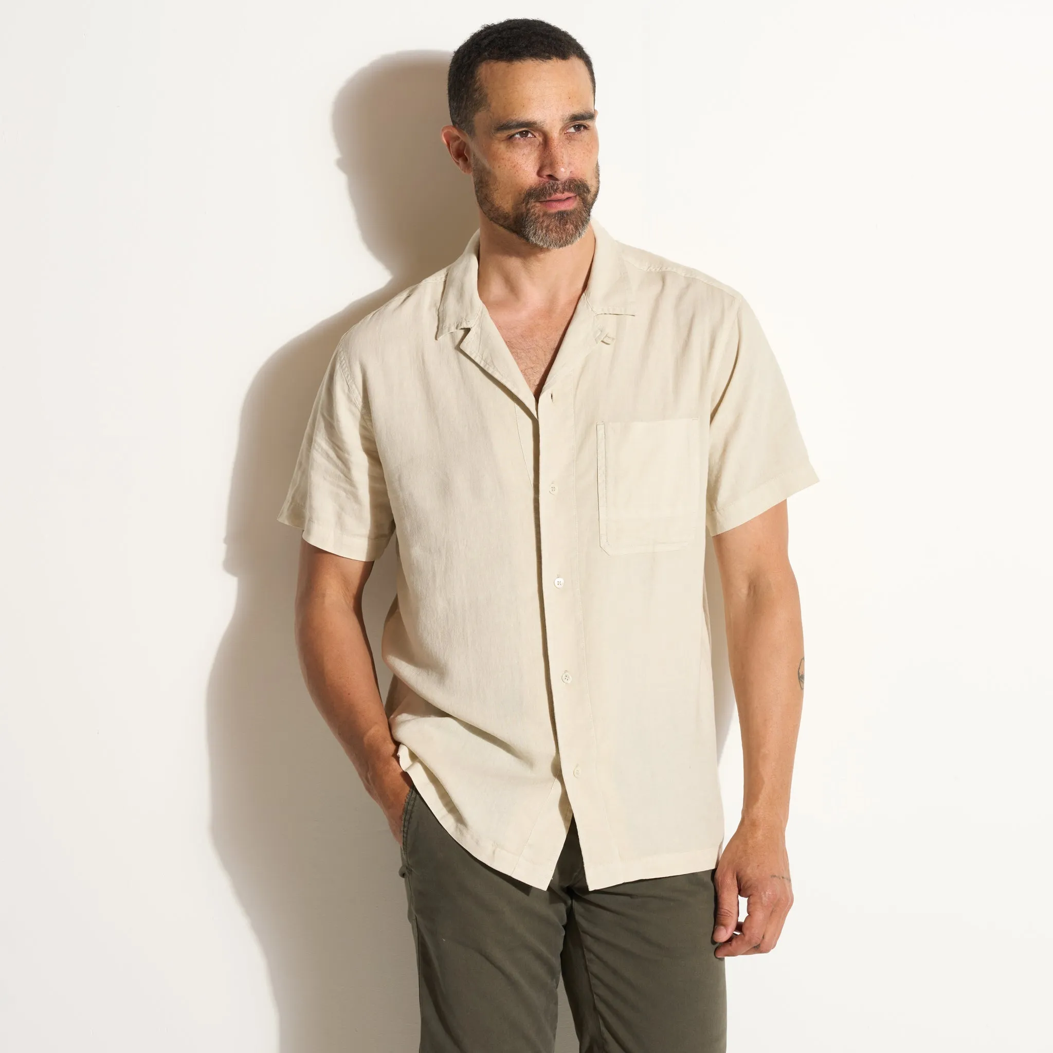 Zion Linen Tabby Weave Camp Shirt sold by rowan product image thumbnail 5
