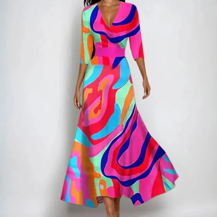 Emily | V-Neck Floral Tie-Waist Dress sold by Rowan Toronto product image thumbnail 4