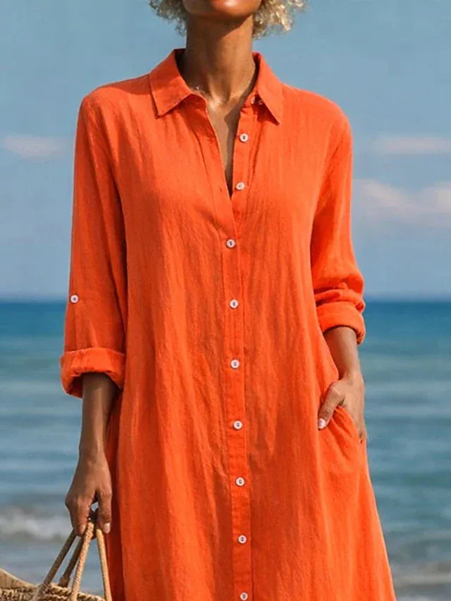 Lorraine | Relaxed Button Midi Dress sold by Rowan Toronto product image thumbnail 2