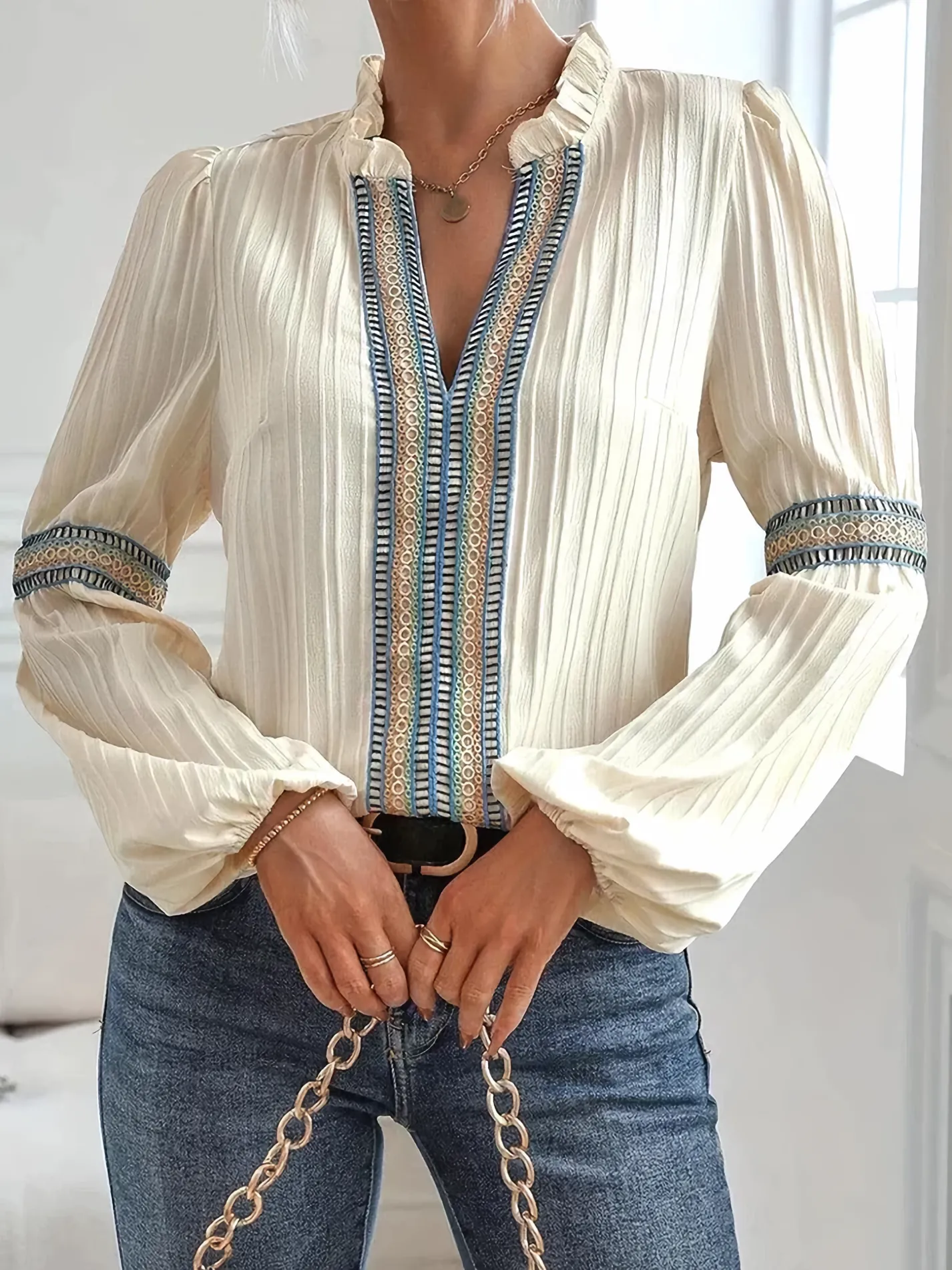 KINSLEY | LUXURIOUS V-NECK BLOUSE sold by Rowan Toronto product image thumbnail 5