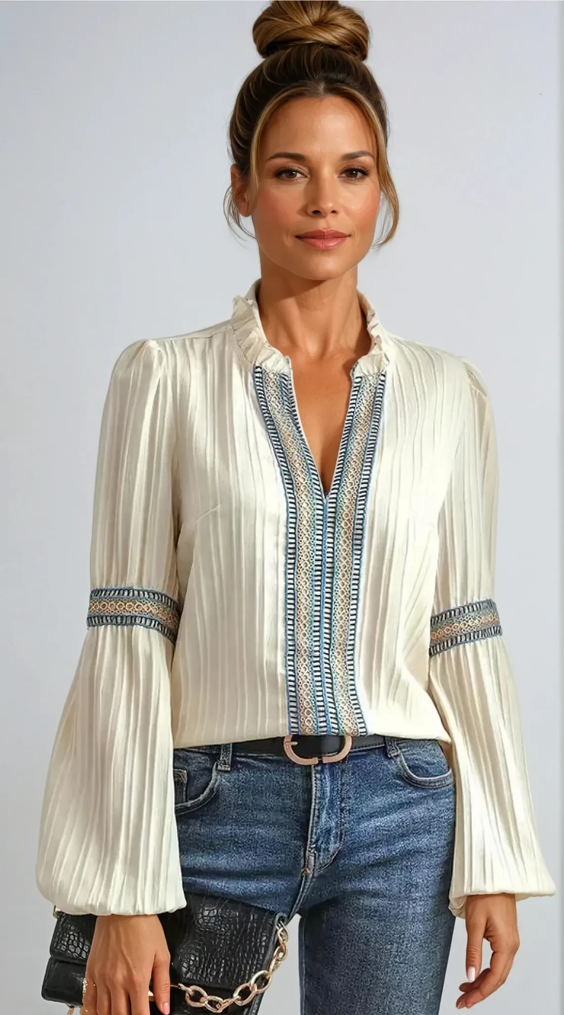 KINSLEY | LUXURIOUS V-NECK BLOUSE sold by Rowan Toronto product image thumbnail 3
