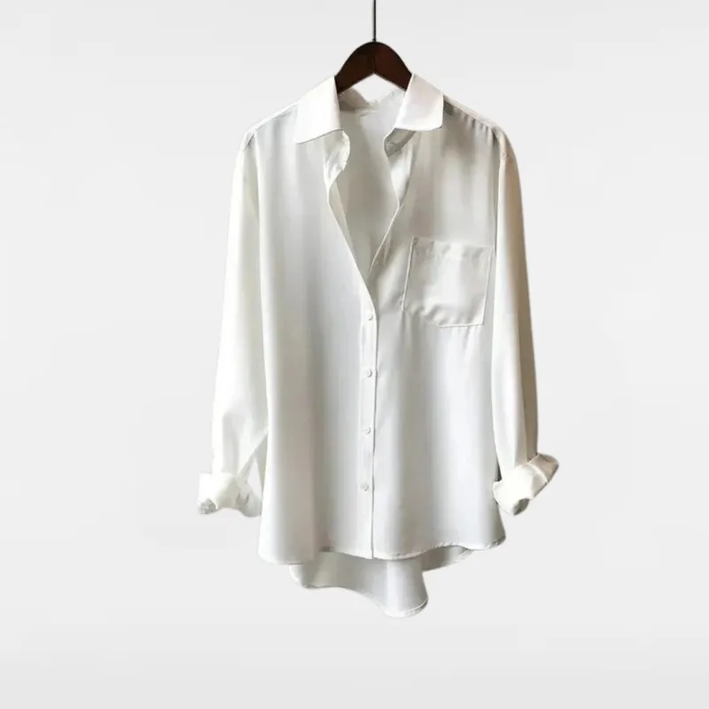 VIVIAN | CASUAL LONG SLEEVED LAPEL SHIRT made by Rowan Toronto
