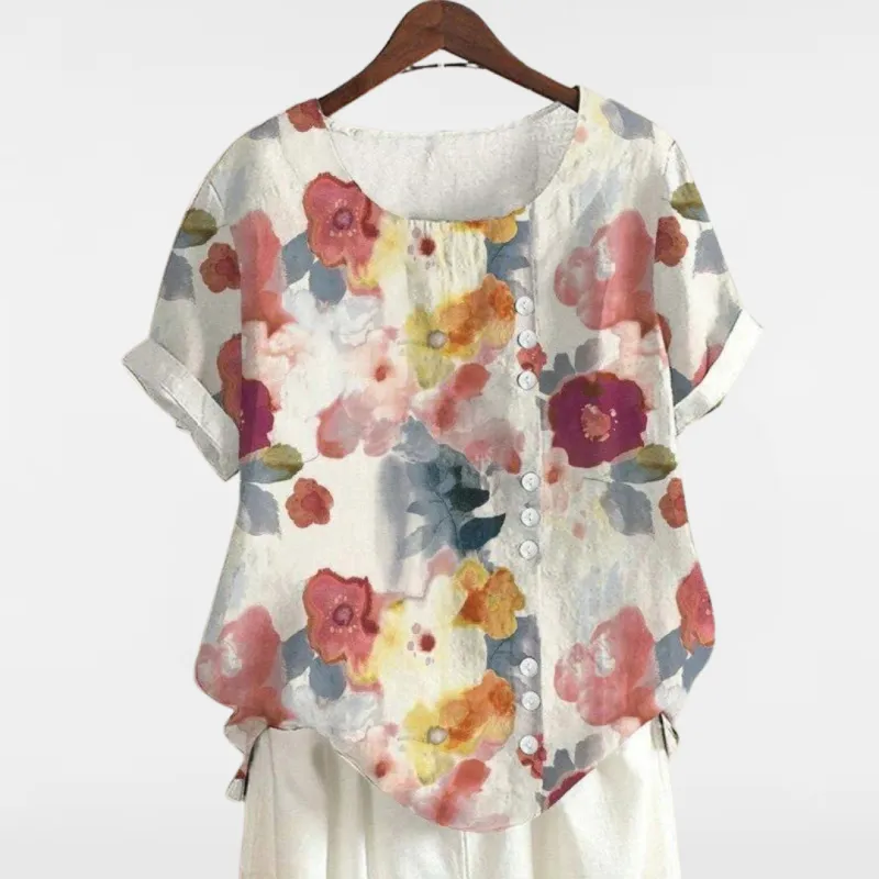 BLOOM | BUTTONED FLORAL BLOUSE made by Rowan Toronto