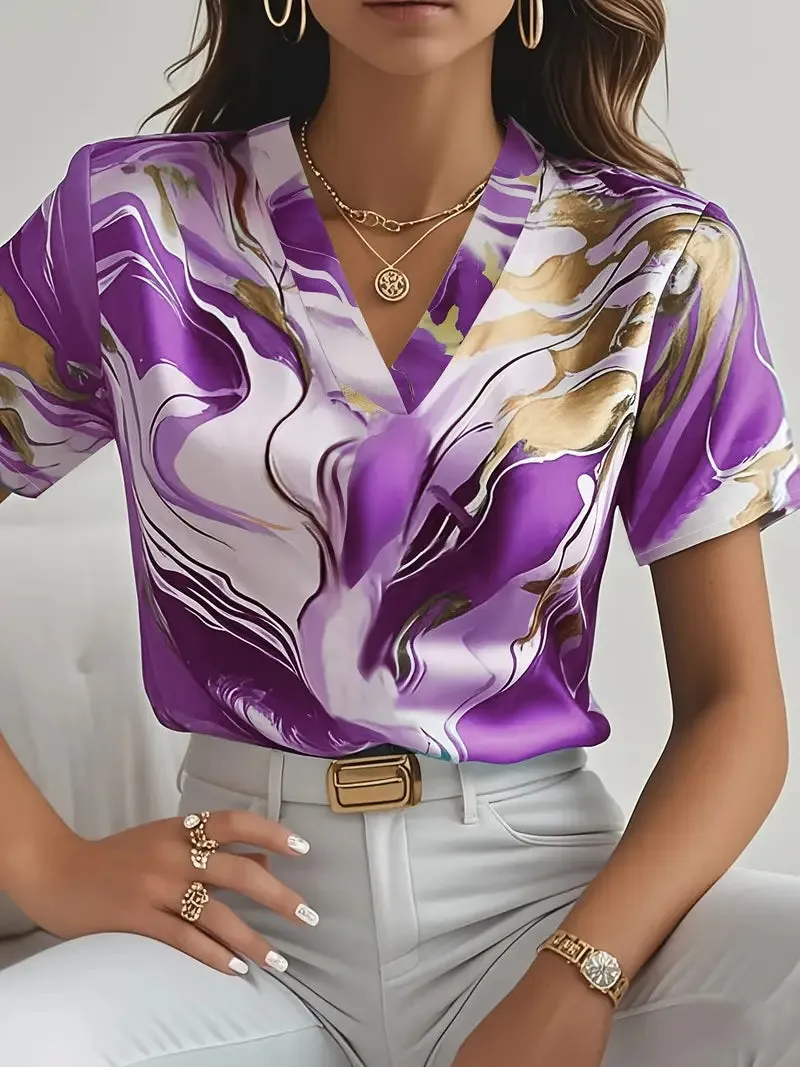 XYRIEL | STYLISH MARBLE PRINT BLOUSE sold by Rowan Toronto product image thumbnail 3