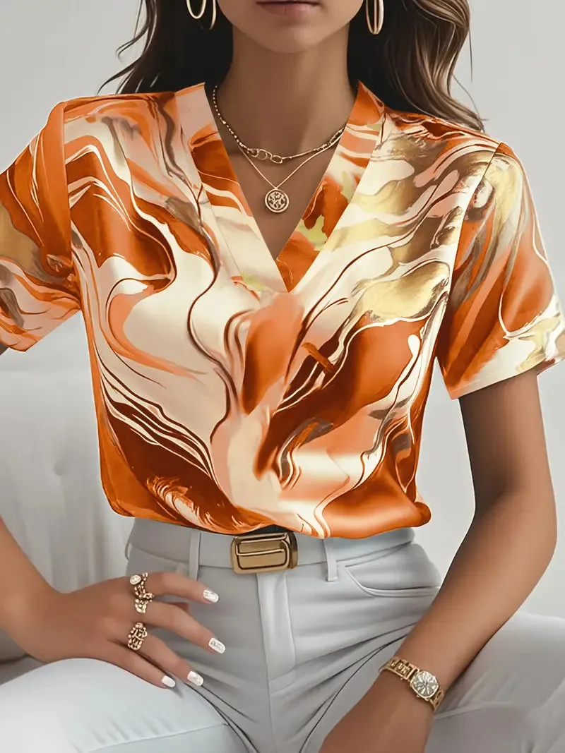 XYRIEL | STYLISH MARBLE PRINT BLOUSE sold by Rowan Toronto product image thumbnail 4