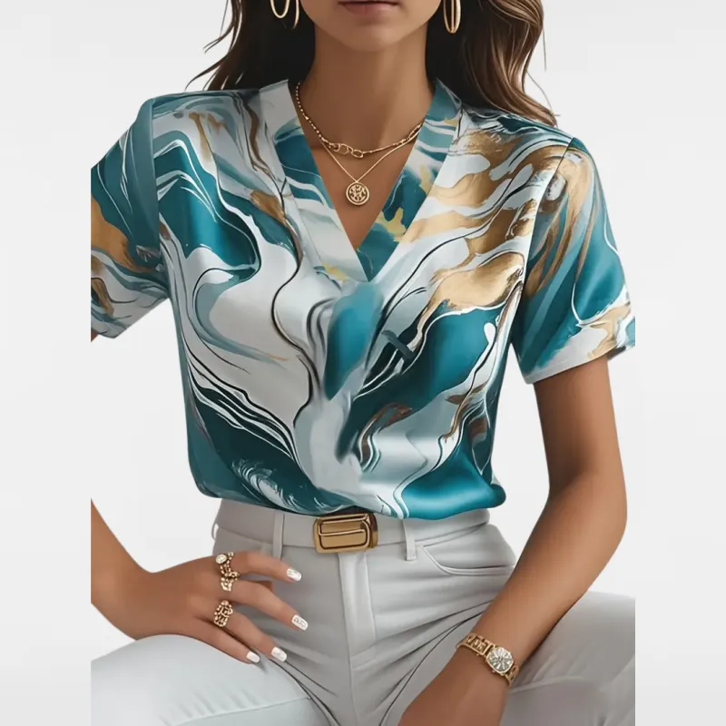 XYRIEL | STYLISH MARBLE PRINT BLOUSE made by Rowan Toronto