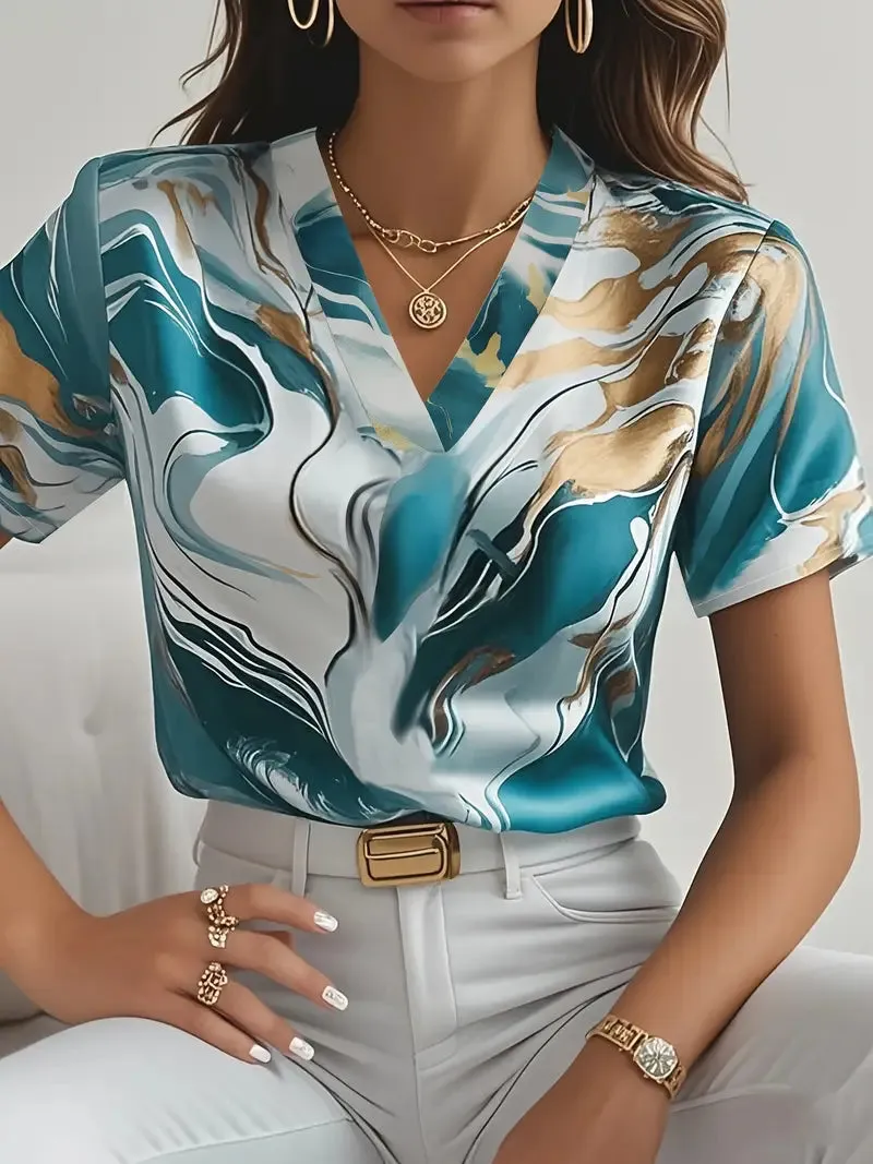 XYRIEL | STYLISH MARBLE PRINT BLOUSE sold by Rowan Toronto product image thumbnail 2