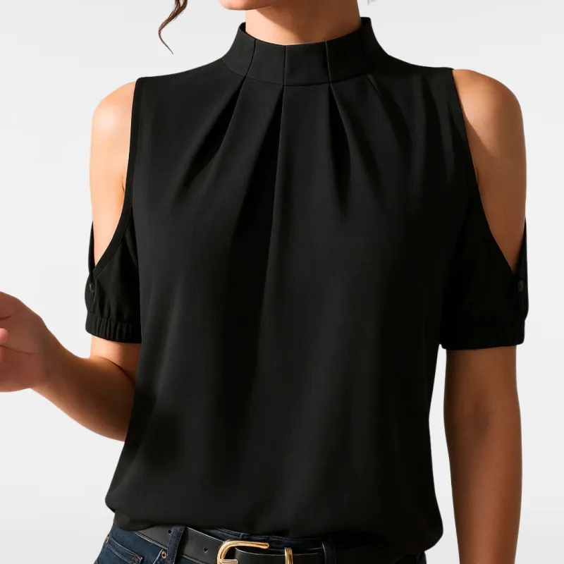 BRIANNE | ELEGANT SPLIT-SLEEVED PLEATED BLOUSE made by Rowan Toronto