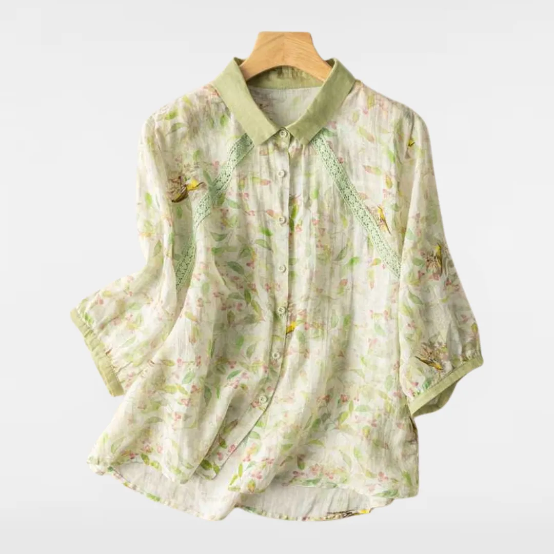 NICOLE | LONG SLEEVED CASUAL LINEN BLOUSE sold by Rowan Toronto