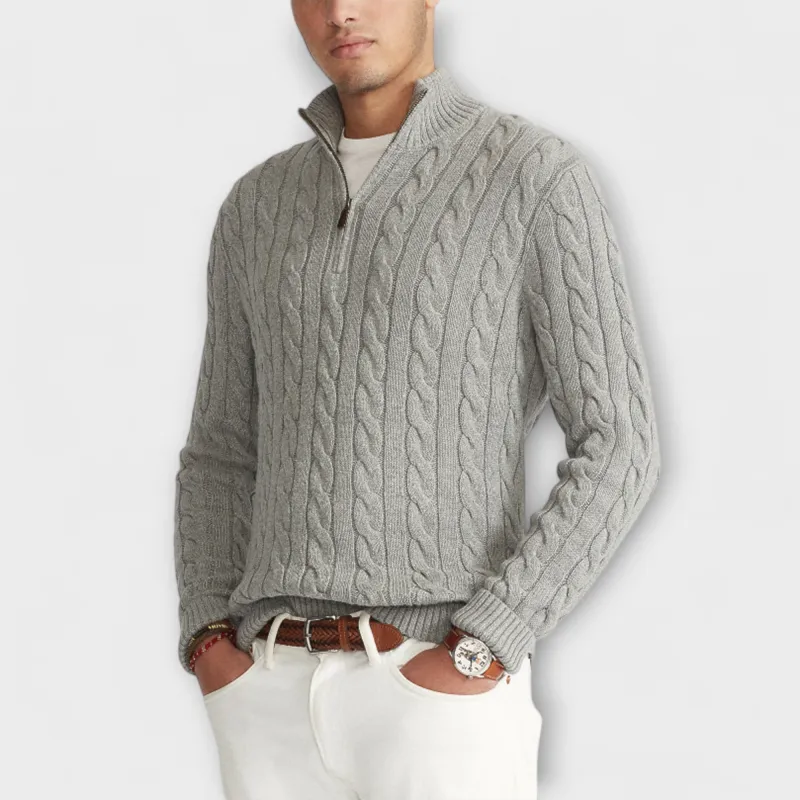 Matteo™ | Elegant Demi-Zip Jumper made by Rowan Toronto
