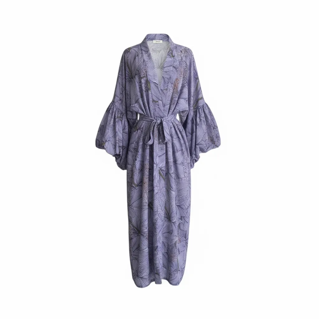 Hibiscus Sheer Wilted Sleeve Robe sold by Fe Noel