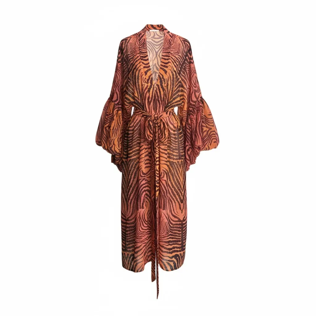 Gradient Ritual Sheer Wilted Sleeve Robe sold by Fe Noel
