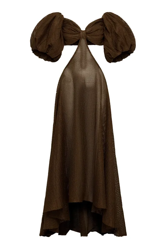 Zoe Puff Sleeve Mesh Dress made by Fe Noel