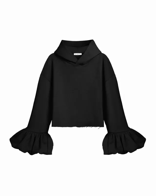 Noir Statement Sleeve Hoodie made by Fe Noel