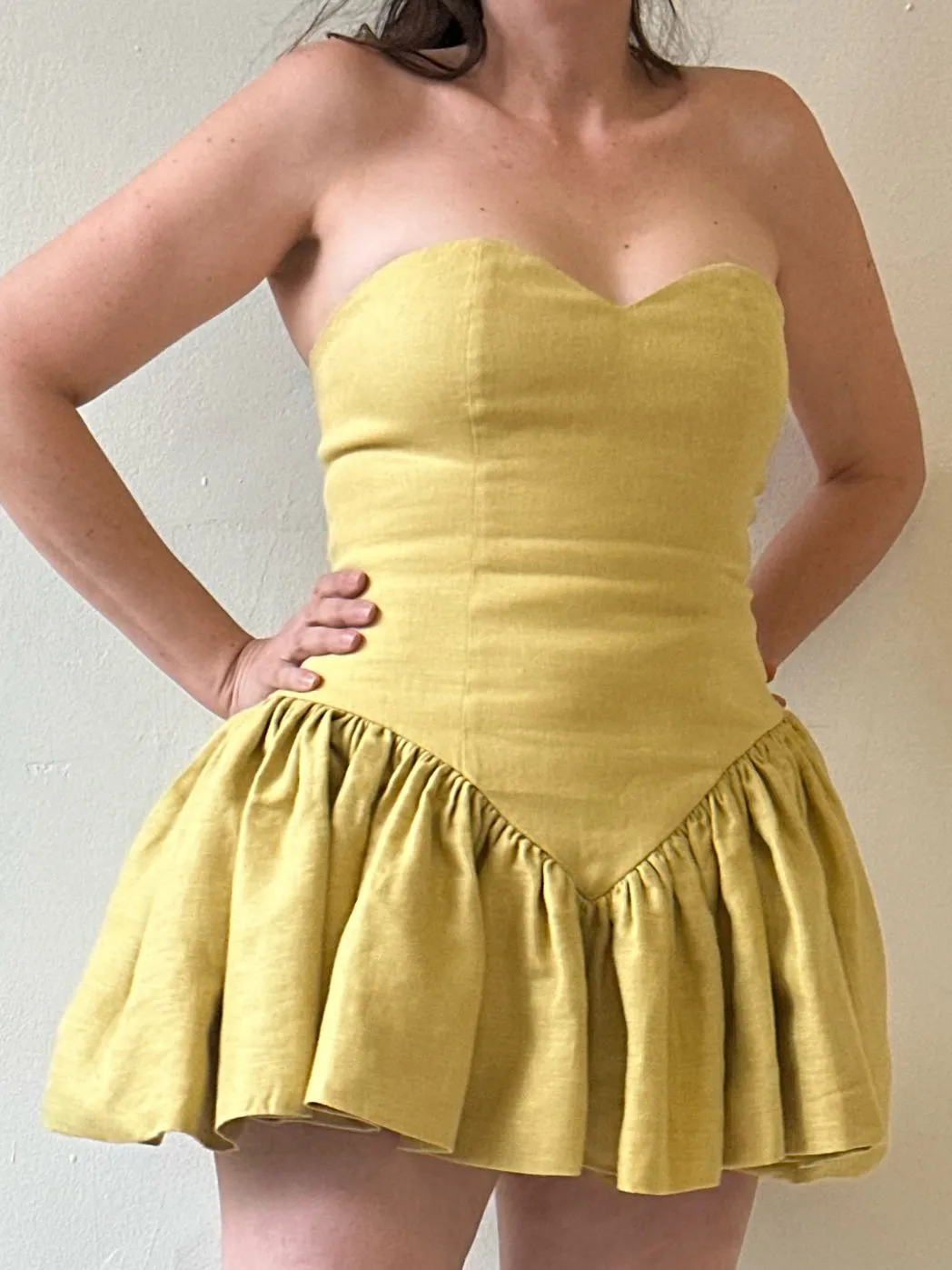 Vintage Yellow Georgia Sweetheart Dress Top sold by Fe Noel product image thumbnail 2