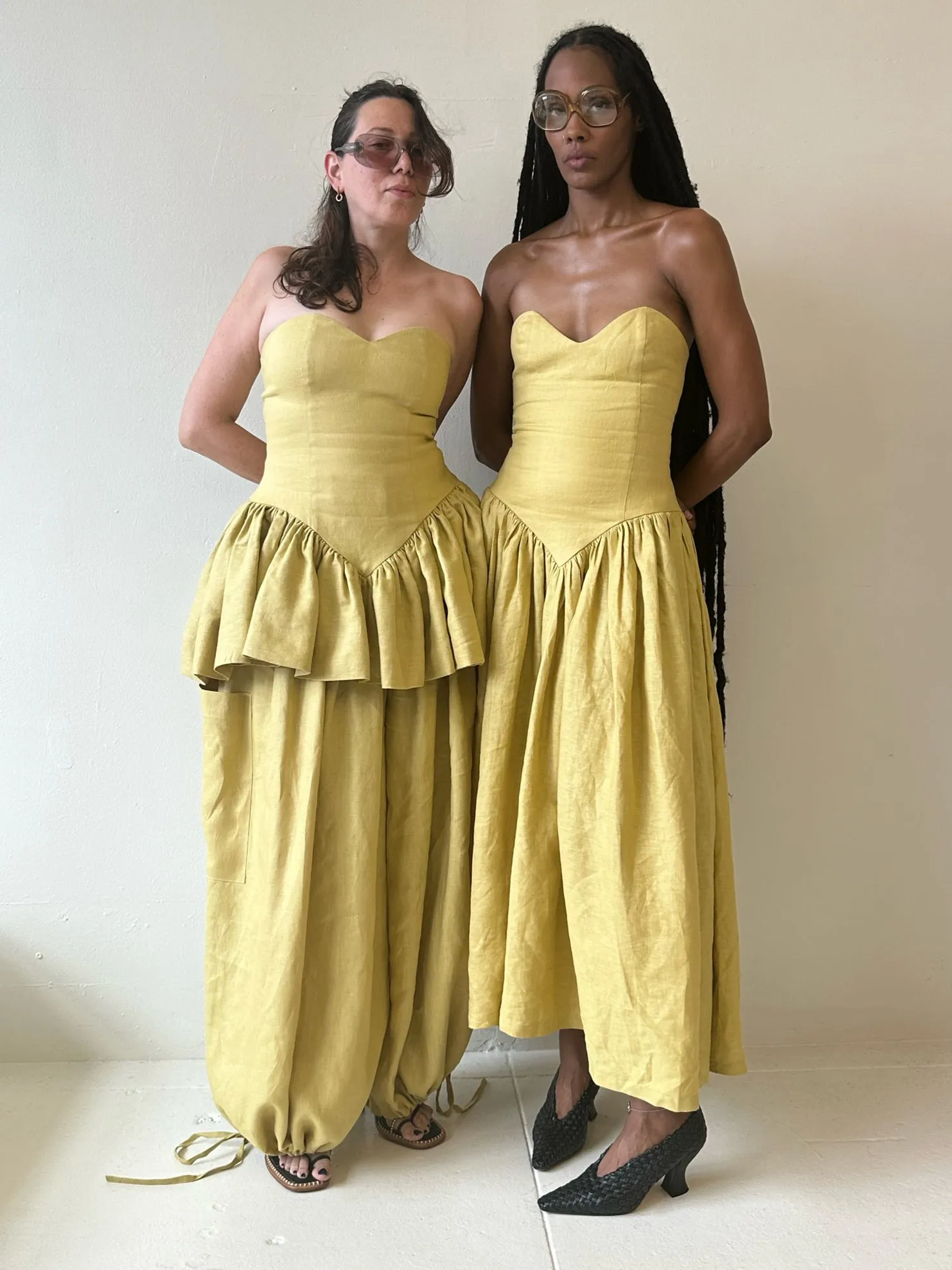 Vintage Yellow Georgia Sweetheart Midi Dress sold by Fe Noel product image thumbnail 4
