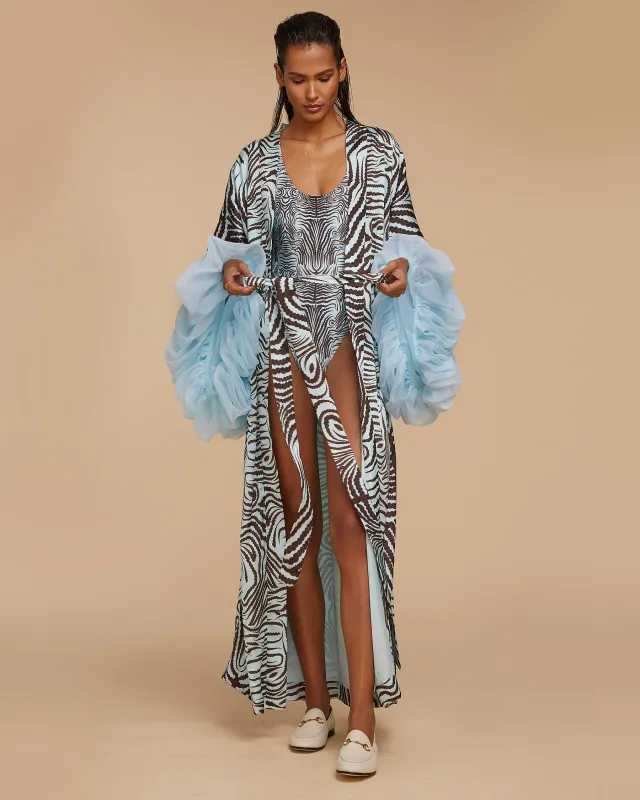 Blue Ritual Wilted Sleeve Robe (MADE TO ORDER) made by Fe Noel
