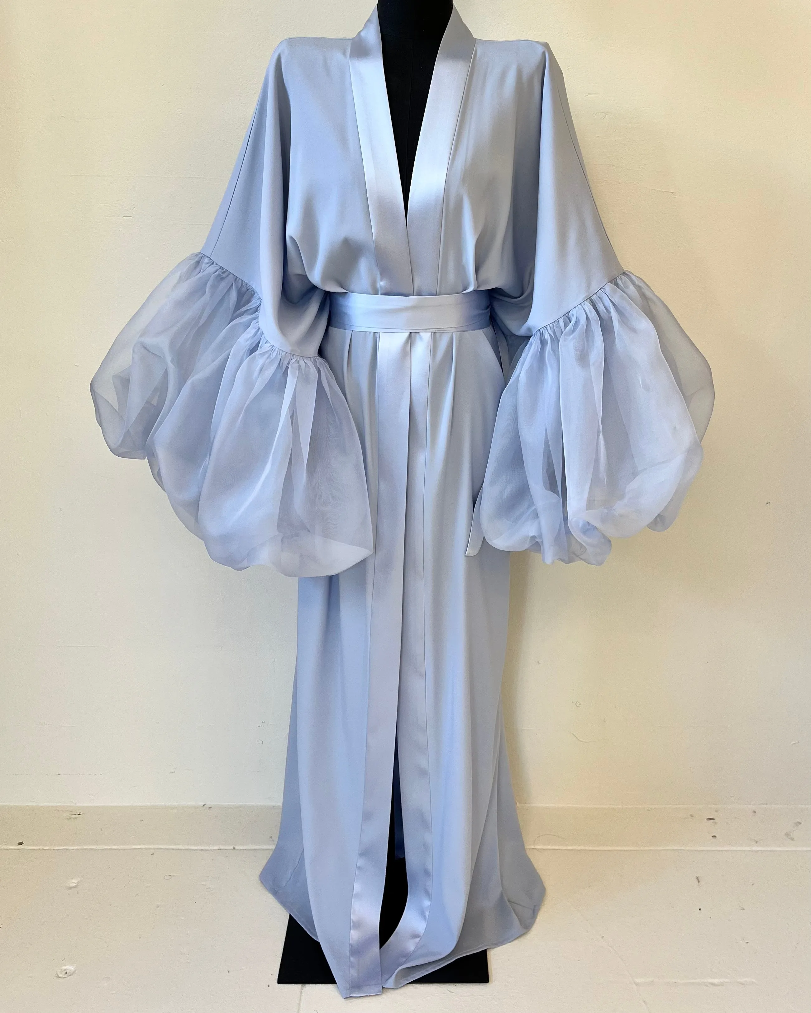 Lilac Ice Silk Wilted Sleeve Robe sold by Fe Noel