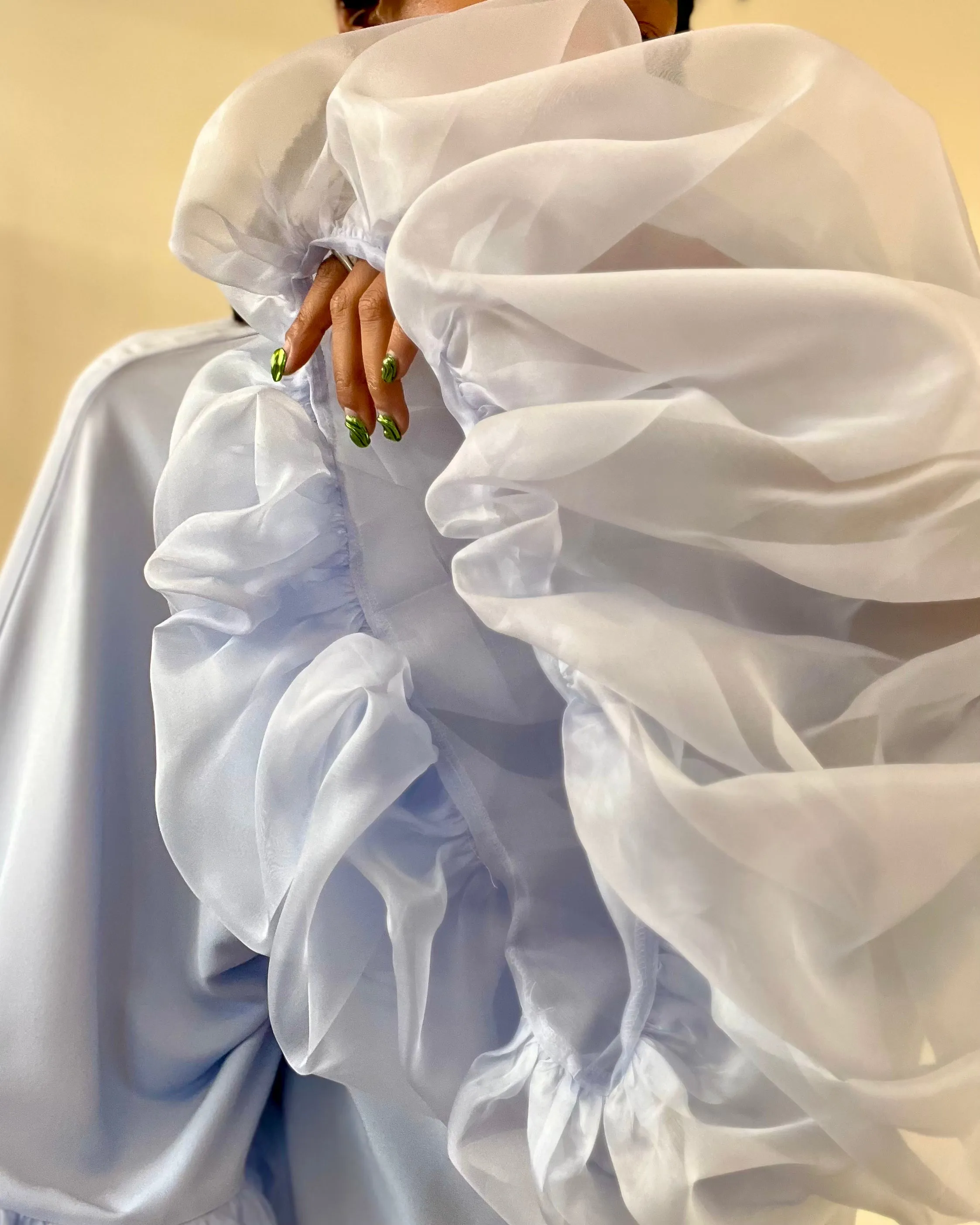 Lilac Ice Silk Wilted Sleeve Robe sold by Fe Noel product image thumbnail 3