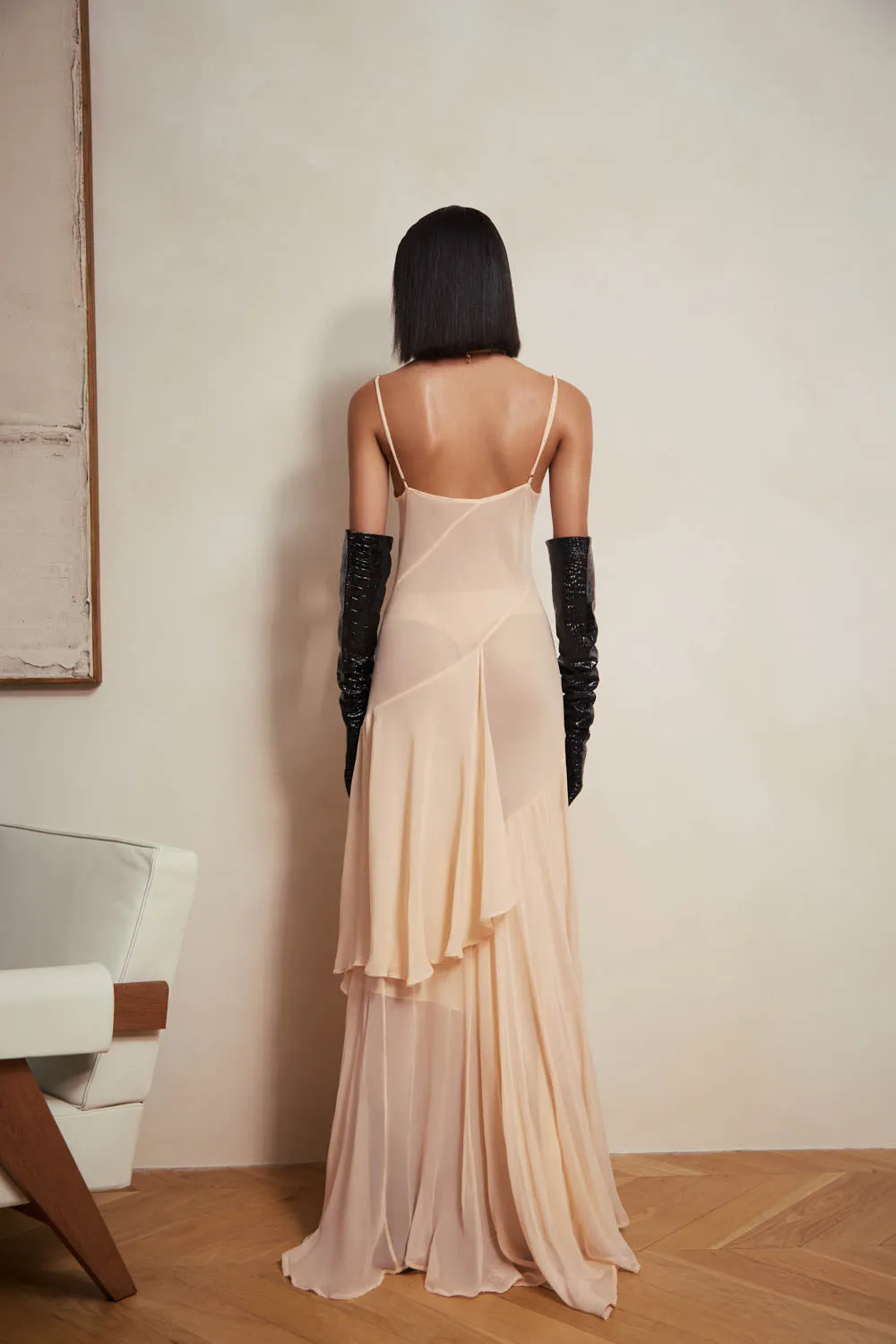 Lela Chiffon Blush Dress sold by Fe Noel product image thumbnail 2