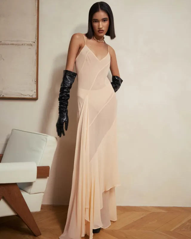 Lela Chiffon Blush Dress made by Fe Noel