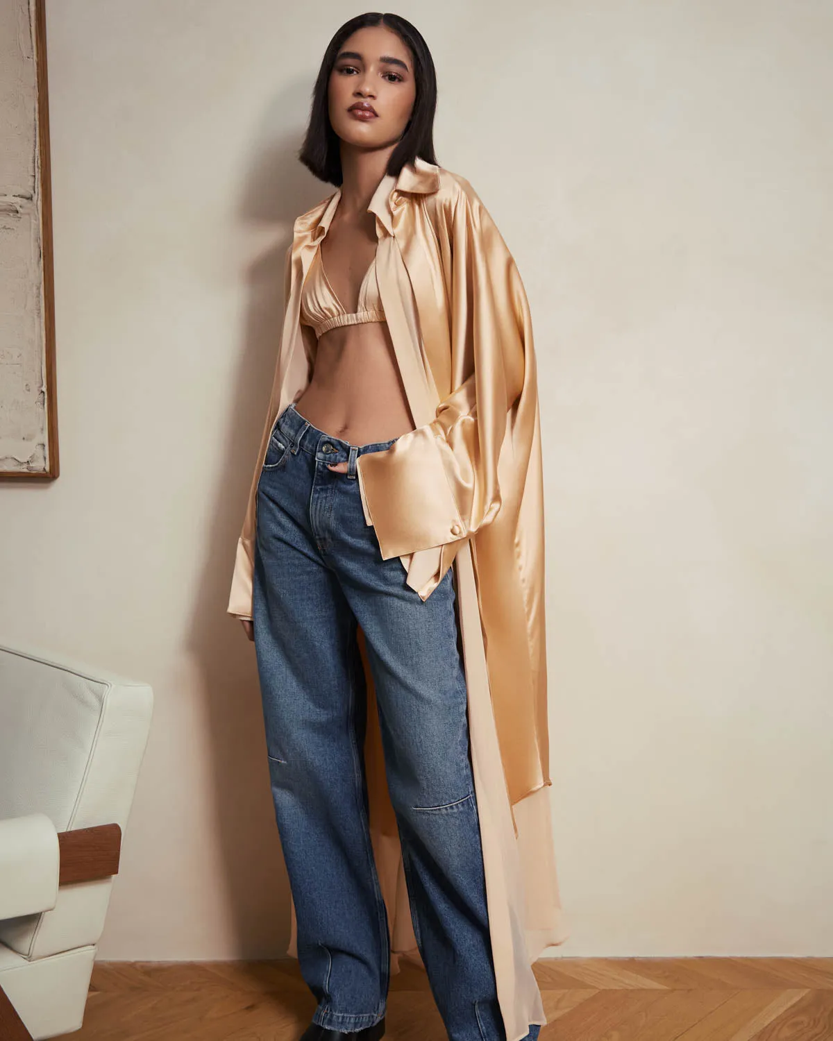 Oma Charmeuse Oversized Blouse sold by Fe Noel product image thumbnail 2
