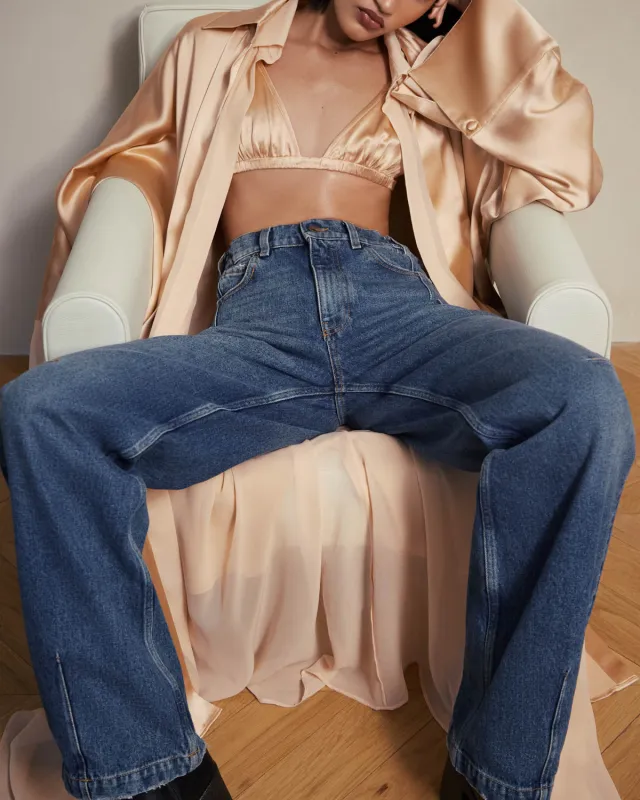 Oma Blush Chiffon Oversized Blouse made by Fe Noel