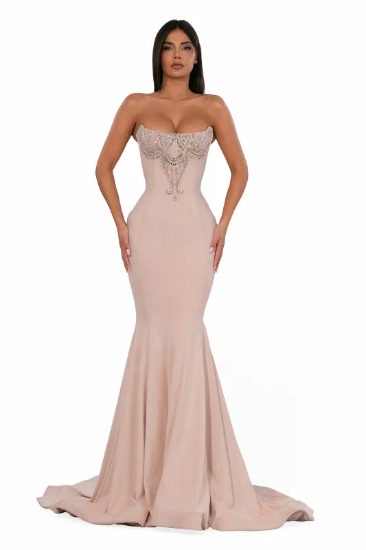 Powder Strapless Mermaid Dress made by Albina Dyla