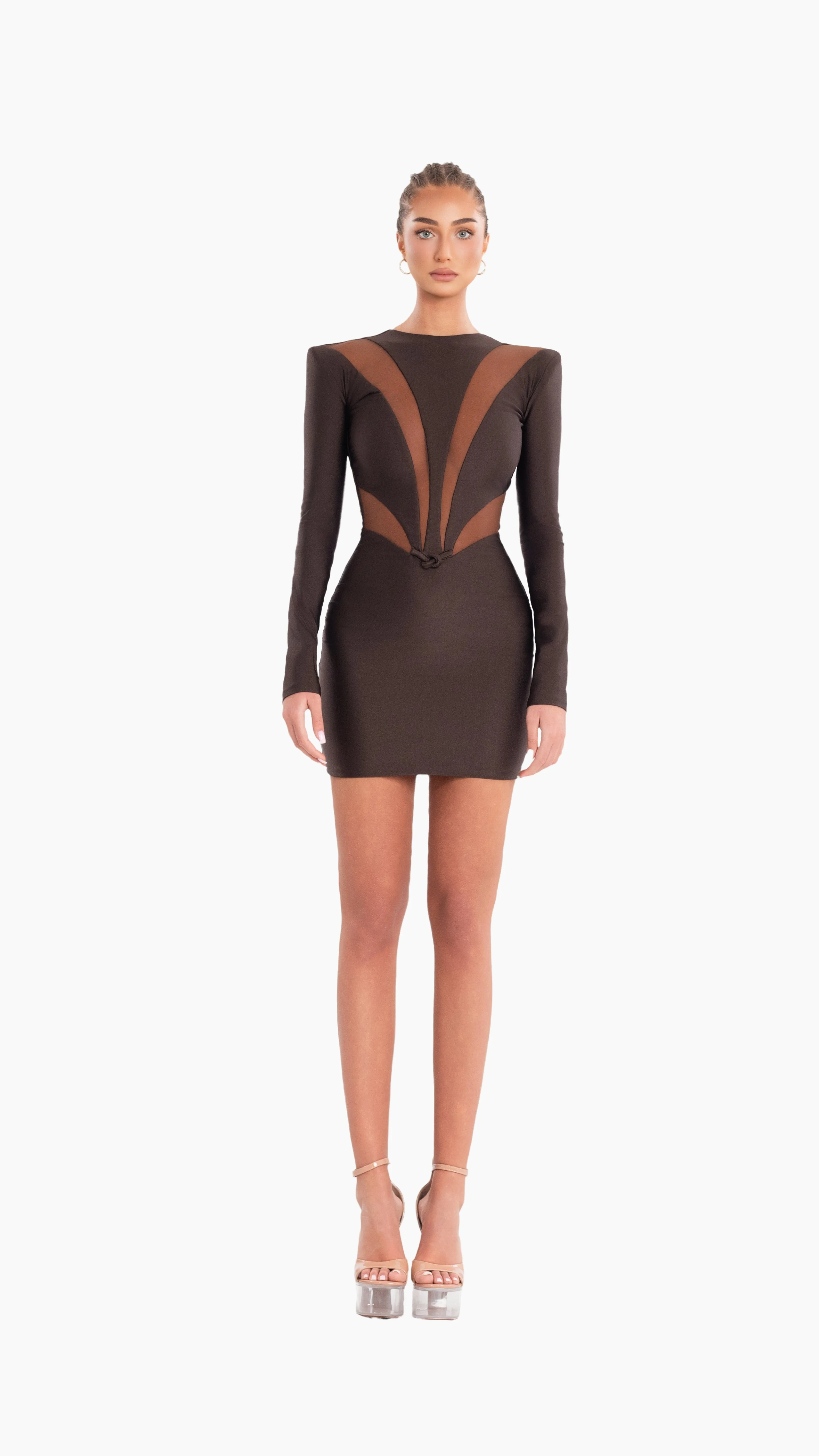 Sculpted Sheer Mini Dress (US Edition) sold by Albina Dyla