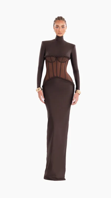 Mocha Mirage Gown made by Albina Dyla