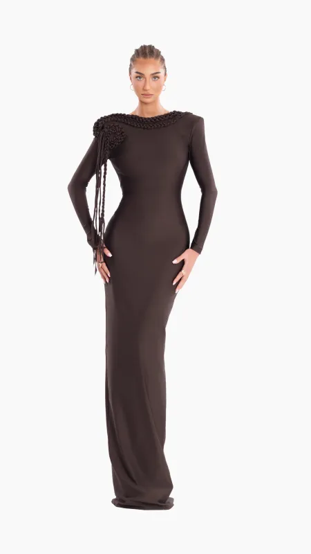 Espresso Bloom Gown made by Albina Dyla