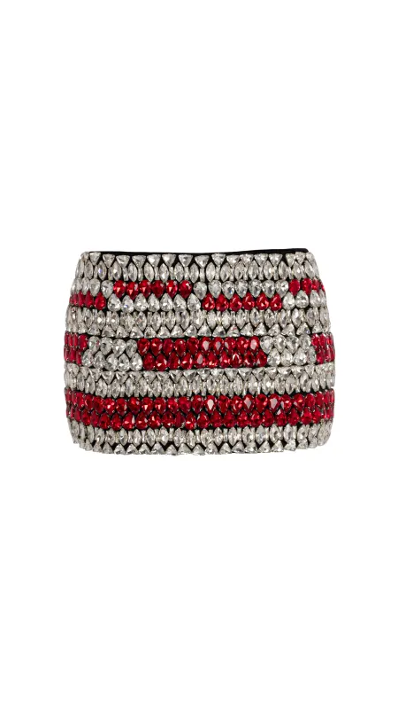 Red and Silver Mini Skirt made by Albina Dyla