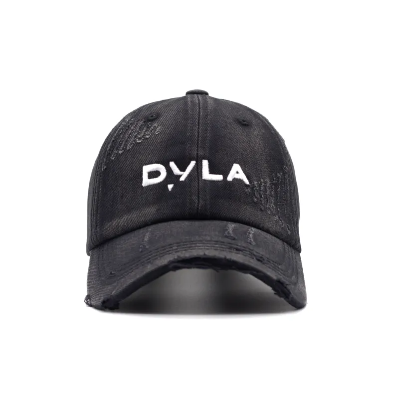 Black Distressed Cap made by Albina Dyla