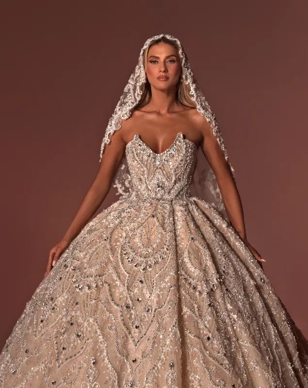 EMBROIDERED BRIDAL LONG DRESS sold by Albina Dyla