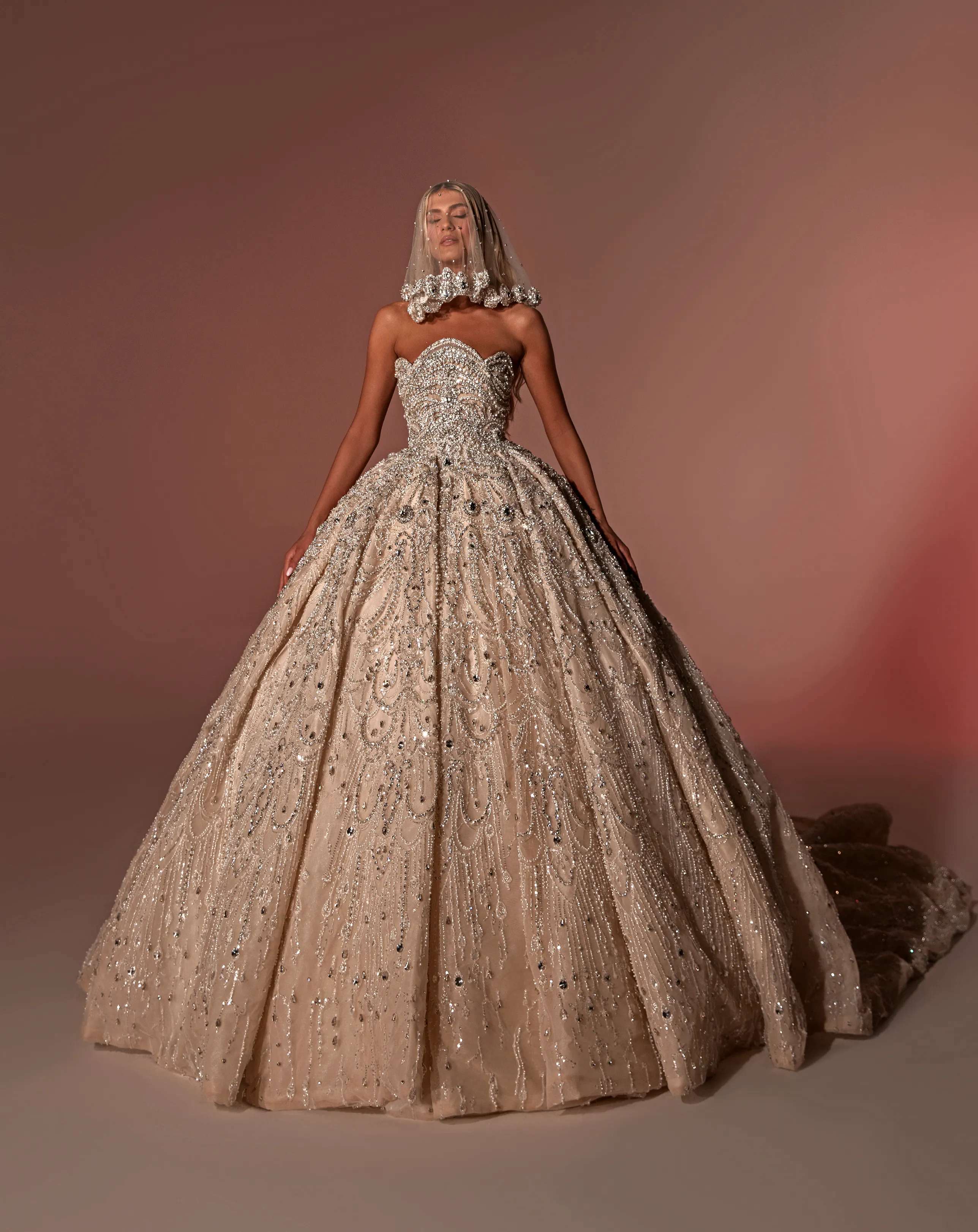 Unique Corset In Embroidered Bridal Dress With Veil sold by Albina Dyla