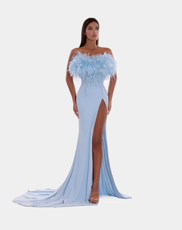 BLUE FEATHERS CORSET made by Albina Dyla