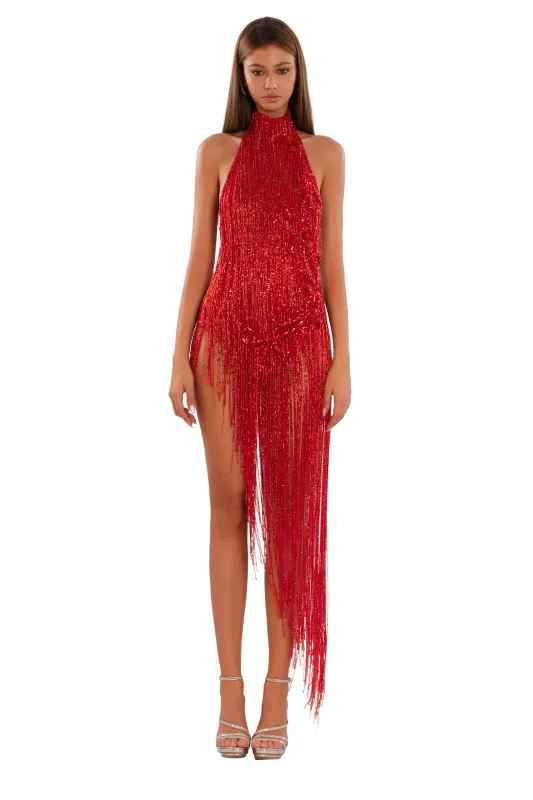 Crimson Cascade Dress (US Edition) made by Albina Dyla
