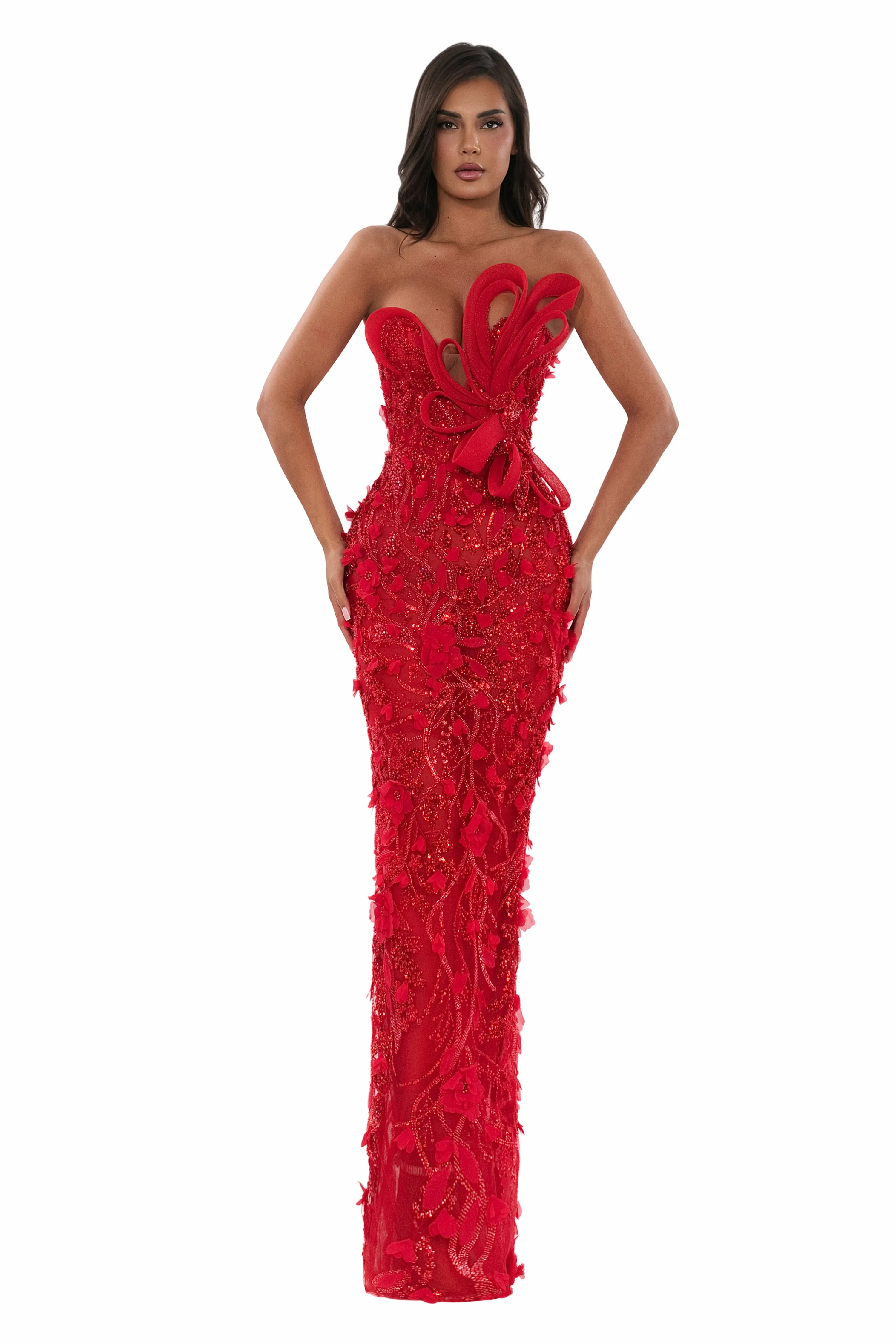 Embellished Strapless Gown sold by Albina Dyla