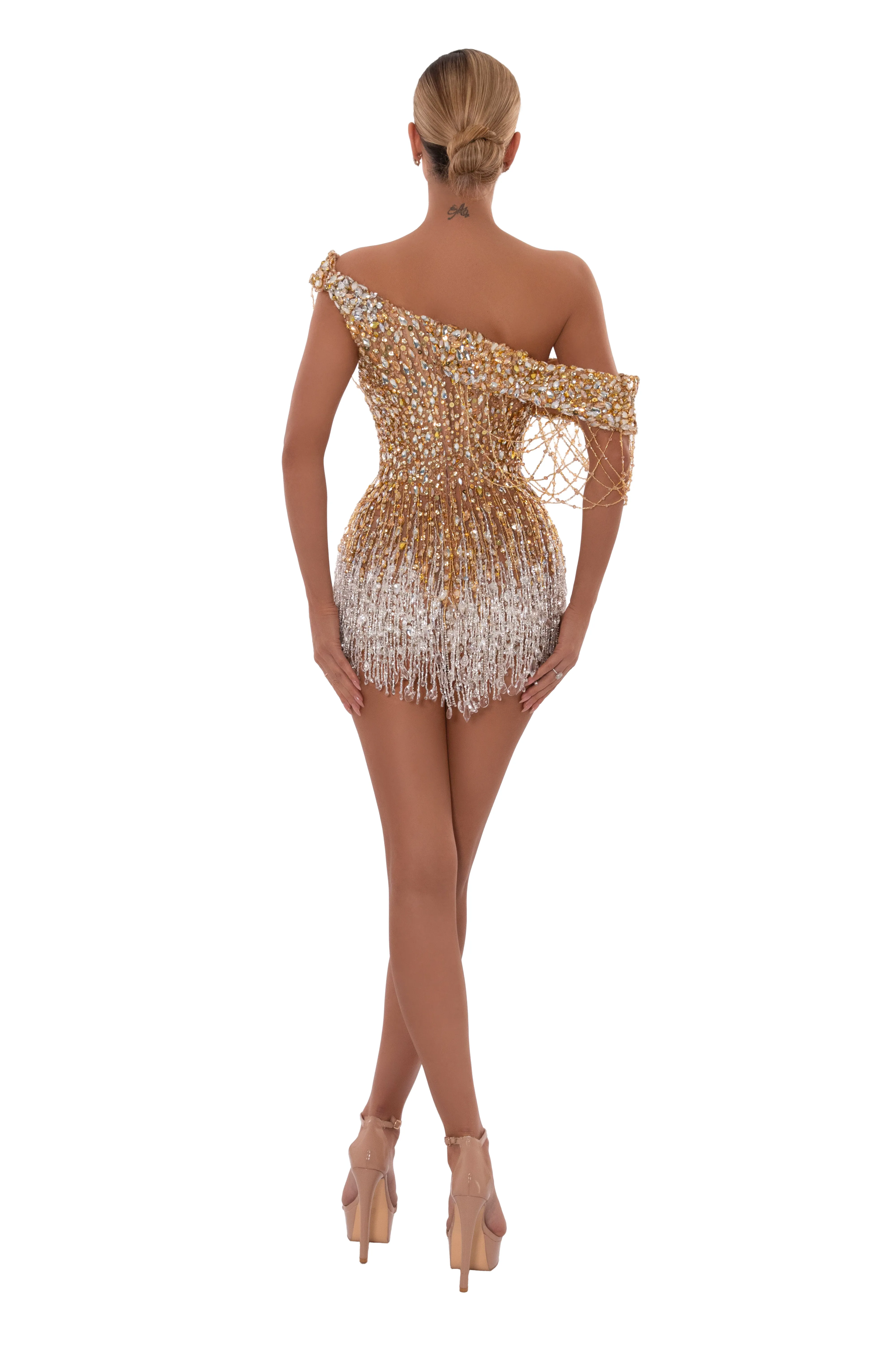 Stoned Off-Shoulder Mini Dress (Limited Availability) sold by Albina Dyla product image thumbnail 2