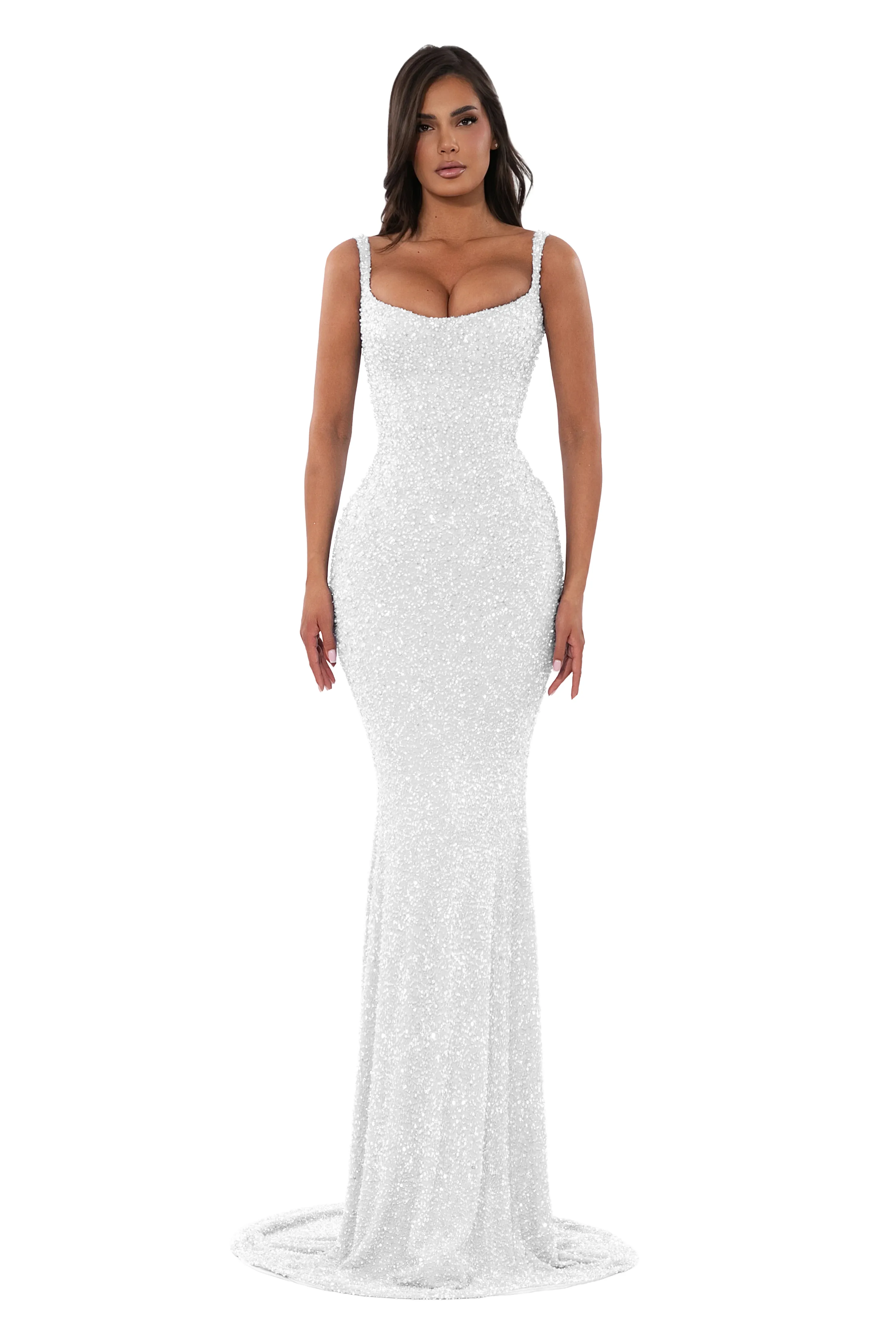 White Crystal Strap Gown sold by Albina Dyla